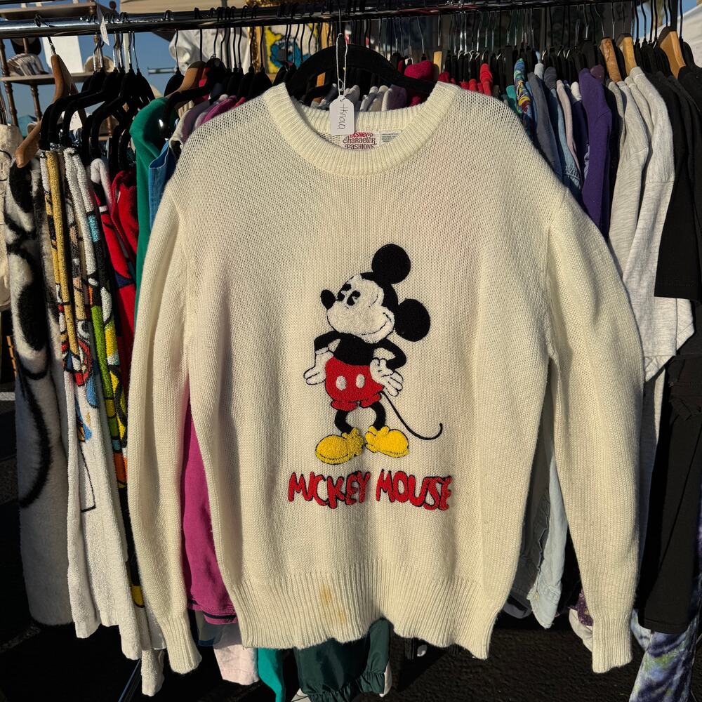 70s Disney Character Fashions Classic Mickey Mouse Knit Pullover Sweater